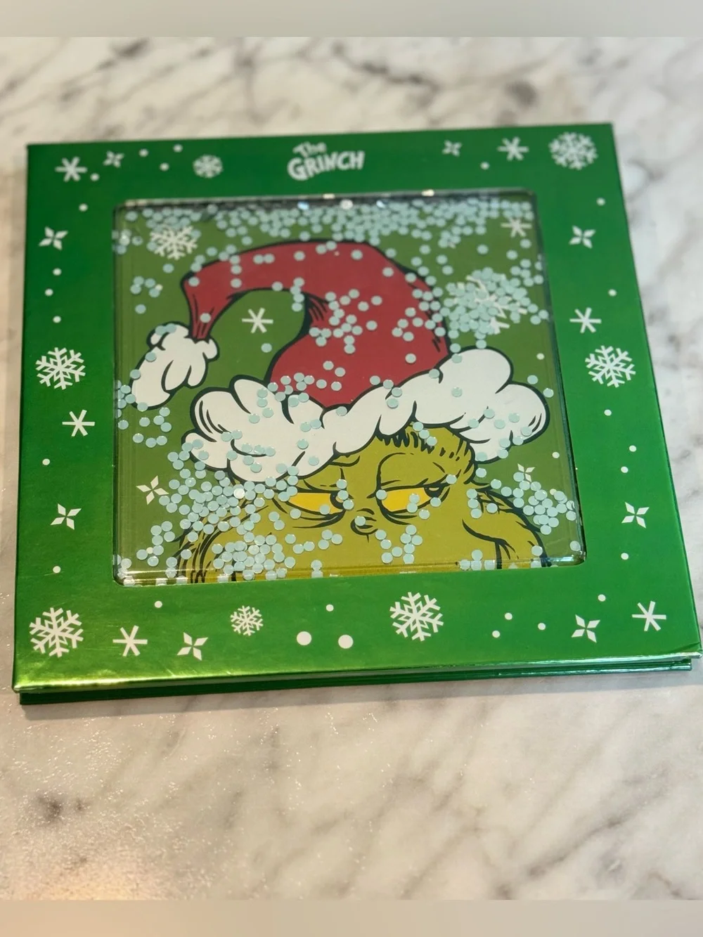 The Grinch Eyeshadow Palette Holiday Snow Globe Front NWOT
